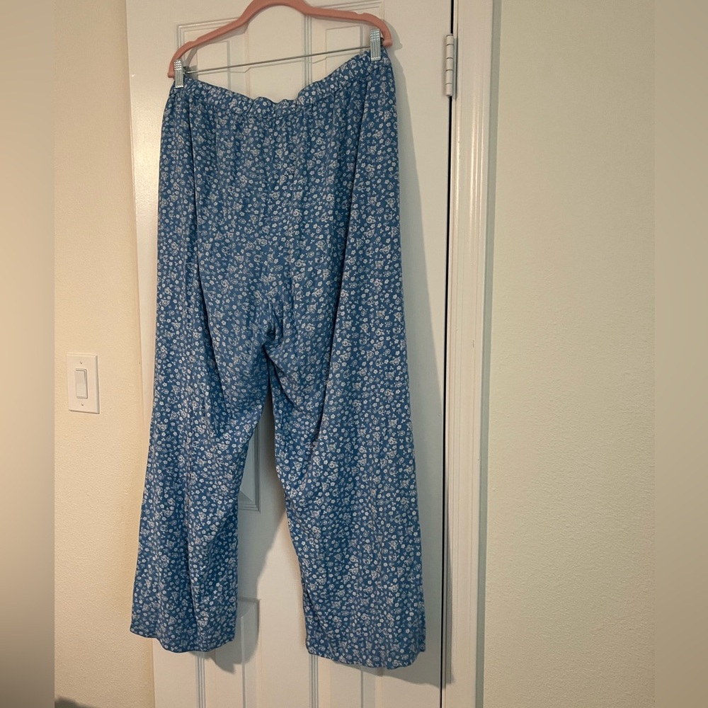 The Drop Blue Floral Pull On Pants with Tie Waist by @caralynmirand Size 2X - Picture 12 of 13